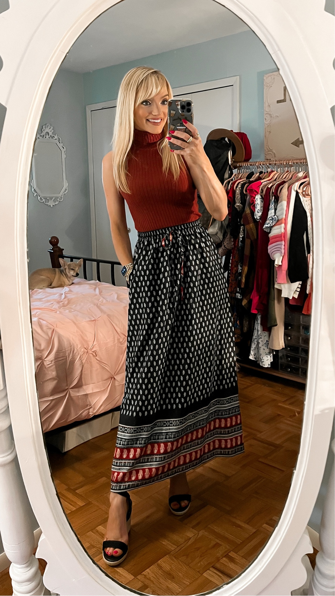 Fall transition outfit - late summer outfit - back to school outfit - teacher outfit - teacher style - business casual - maxi skirt - sleeveless mock neck top - Amazon Fashion - Amazon finds 

#LTKSeasonal #LTKBacktoSchool #LTKunder50