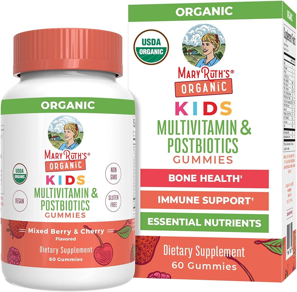 Kids Vitamins by MaryRuth's | USDA Organic | Multivitamin Gummies + Postbiotics for Ages 4+ | Mul... | Amazon (US)