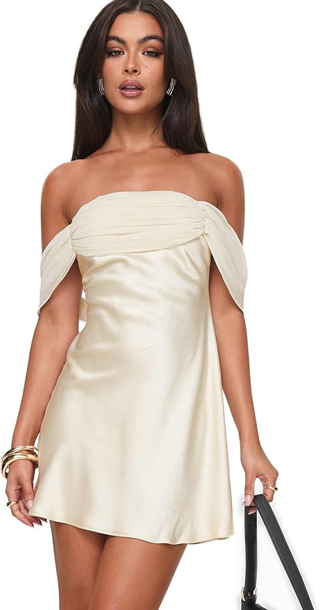 Princess Polly Women's Adoration Mini Dress Cream | Amazon (US)