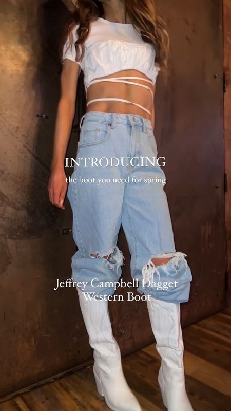 Jeffrey Campbell Dagget Western Boot
Western style Abercrombie jeans 
Crop top 
Cowboy boots 
LTK find 

#LTKFind #LTKsalealert #LTKshoecrush
