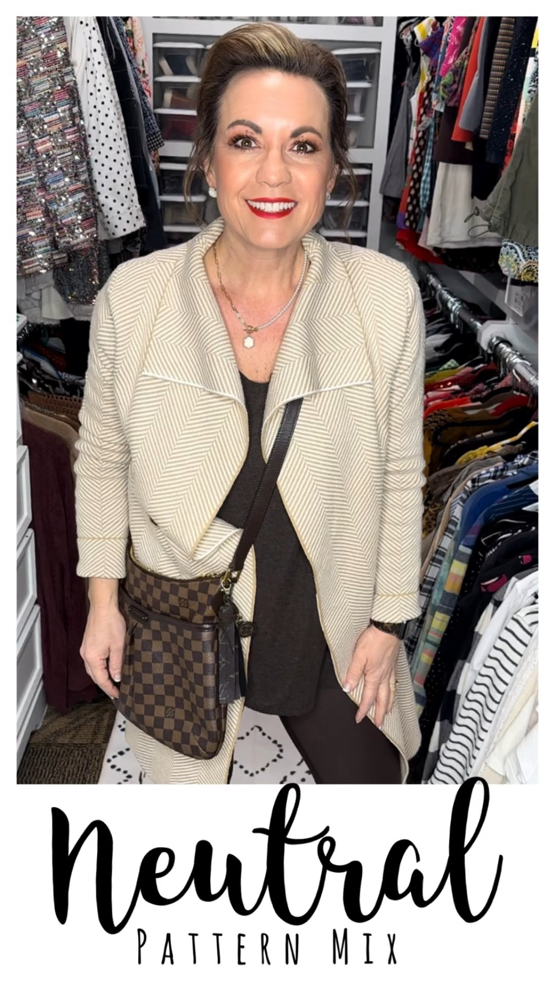 Today's OOTD is all about cozy chic vibes with a neutral pattern mix that's both stylish and comfortable! 🌿🤎 Starting with my favorite brown @walmart faux leather leggings – an absolute steal that I highly recommend! Swipe to find these gems on my LTK @poshingprincioal.

Paired the leggings with a brown v-neck tunic for a comfy base, and added an amazing herringbone print cardigan jacket from @amazon that I'm currently obsessed with! The subtle herringbone pattern blends seamlessly with the solid brown tones, creating a sophisticated yet relaxed look.

Why does this pattern mix work? The key is in the coordinated neutral color palette and varied textures. The faux leather leggings and v-neck tunic provide a simple base, allowing the herringbone pattern to stand out without overpowering the ensemble. The leopard print sneakers add a playful touch, while the brown crossbody ties in with the leggings and creates a balanced finish.

Accessorized with a chic monogram gold and pearl necklace, along with mother of pearl stud earrings – I'm out the door ready for the day, embracing comfort and style! 🍂👟

Ready to rock a neutral pattern mix or share your favorite cozy-chic looks? Drop a comment with your go-to patterns and save this post for your own style inspiration. Let's celebrate fashion and comfort! 💃🛍️ #OOTD #NeutralPatternMix #FashionGoals #DiscoverUnder20 #InstaStyle #WalmartFinds #FauxLeatherLeggings #HerringboneCardigan #LeopardSneakers #CozyChic #ChicEnsemble #EverydayGlam #FashionOnTheGo #GetTheLook #StyleAdventure #FashionistaFaves #AmazonFashion #ReadyForTheDay #LTKunder50 #OOTDInspiration #FashionCelebration #PatternMixingMagic #FallStyle #ComfyAndStylish 💬🛍️🔥 

Pattern mixing tips
Budget-friendly fashion
Stylish over 40
Pattern coordination
Fashion on a budget for women
Mixing prints advice
Affordable style tips
Fashion for 40+
Pattern pairing ideas
Budget-friendly trends
Chic over 40
Pattern fashion hacks
Affordable pattern mixing

#LTKVideo #LTKSeasonal #LTKfindsunder50