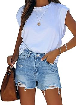 MODARANI Denim Shorts for Women Distressed Jean Shorts Ripped Summer Hot Short | Amazon (US)