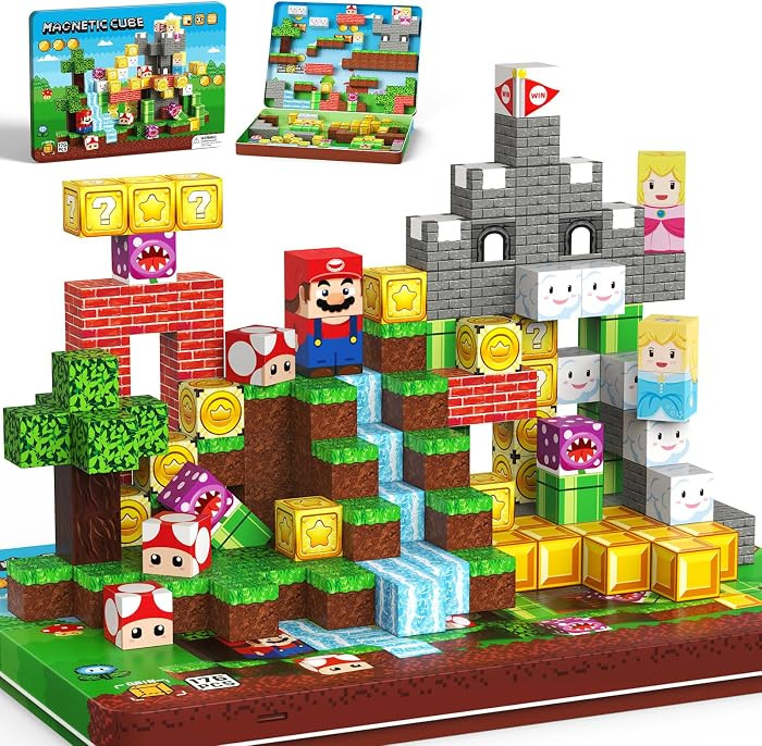 Magnetic Building Blocks with Iron Storage Box | Amazon (US)
