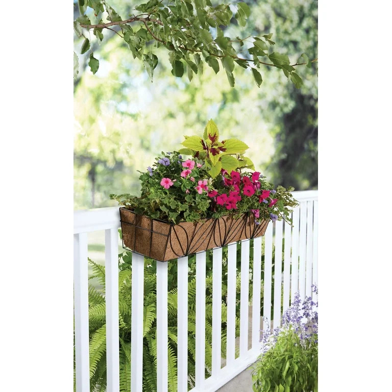 Mainstays 30"x 8.5" Rectangle Leaf Window Box, Liner Made from All Natural Coconut Fiber Material | Walmart (US)