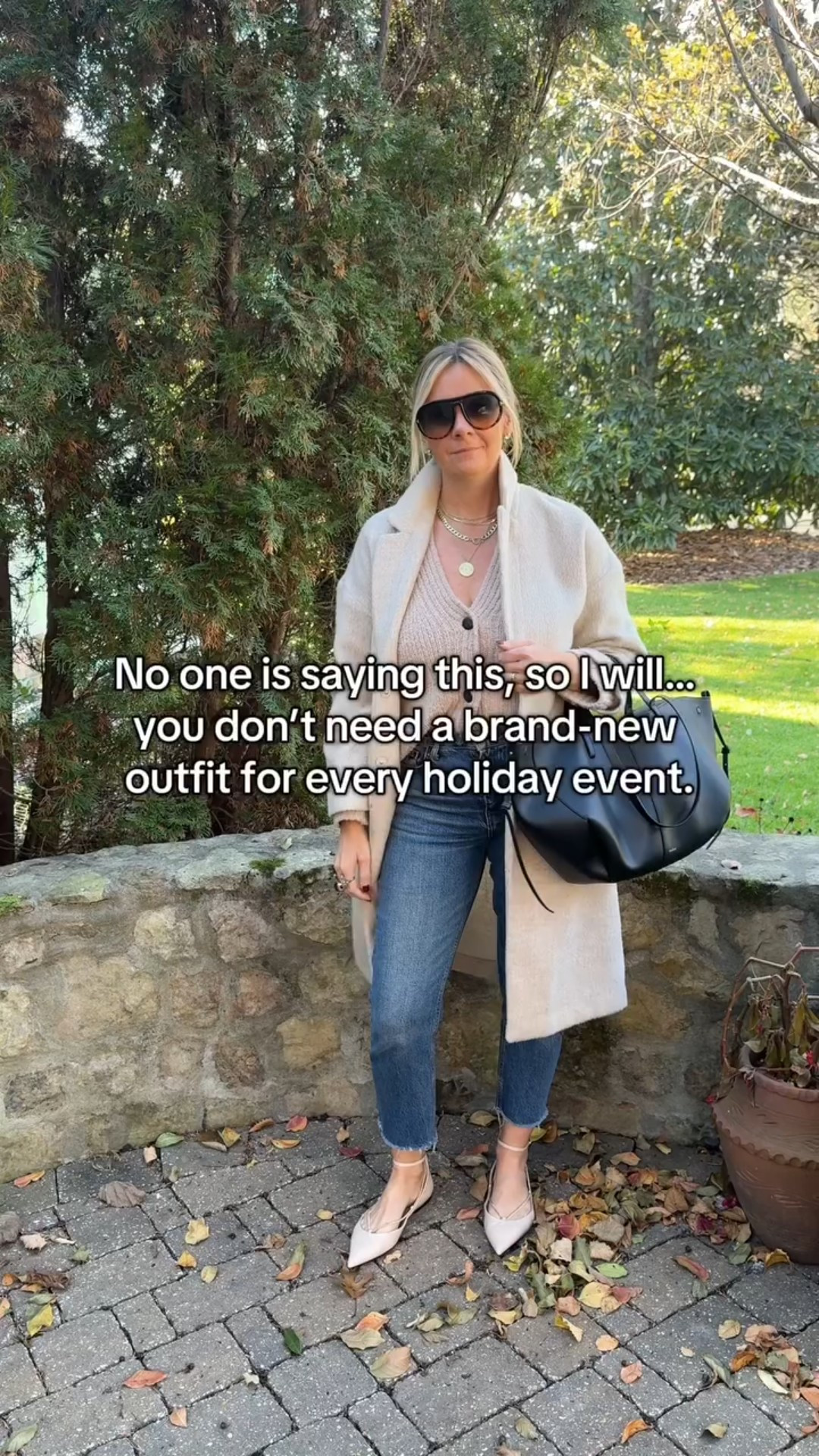 No one is saying this, so I will… you don’t need a brand-new outfit for every holiday event. December is busy enough without putting pressure on yourself to constantly “have something new to wear.” 

The secret to effortless holiday style isn’t more shopping — it’s knowing how to re-style what you already own. A strong base outfit, a few elevated layers, and thoughtful accessories can carry you through multiple events without feeling repetitive. 

Holiday style should feel fun, flexible, and realistic — not stressful. 

If you want help creating holiday outfits that work harder for you, our team can help you style what’s already in your closet.✨