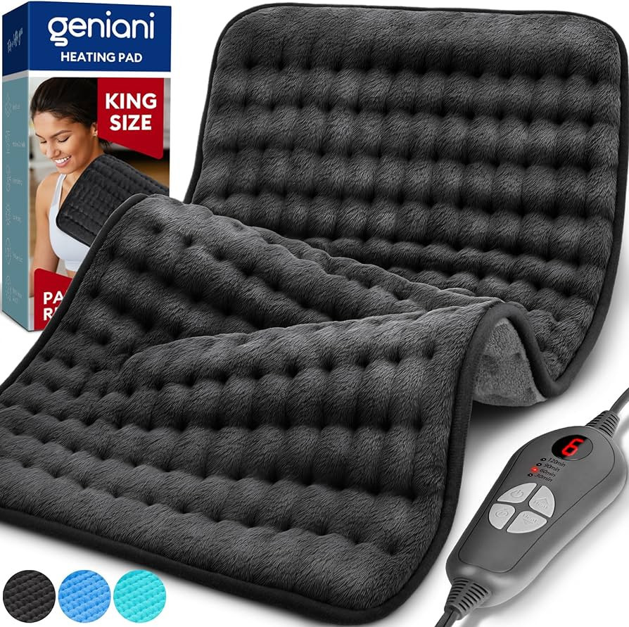 GENIANI Double Sided XL Heating Pad Electric for Lower Back Pain & Period Cramps Relief, Heat Pad... | Amazon (US)