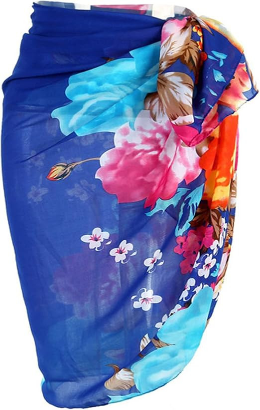 Ayliss Womens Swimwear Chiffon Printed Cover up Beach Sarong Pareo Bikini Swimsuit Wrap | Amazon (US)