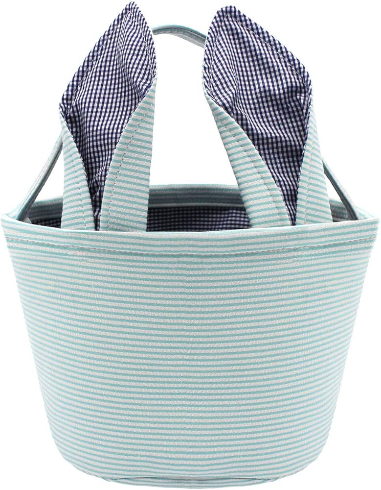 Lxitol Easter Baskets Easter Bunny Ears Bags - Easter Egg Bunny Bucket for Kids (Blue) | Amazon (US)
