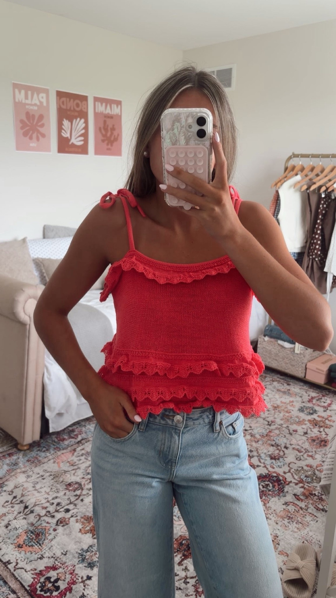 A little pop of red ❤️ This knit ruffle tank from Walmart is such a cute way to add some color to a simple outfit! Paired with jeans for an easy, casual look that can take you from late summer into fall. Such a cute everyday outfit idea!

#WalmartFinds #WalmartFashion #WalmartStyle #FallOutfit #FallStyle #OutfitInspo #RedTop #RuffleTop #KnitTop #JeansOutfit #CasualStyle #EverydayOutfit #SummerToFall 
 

 #LTKdayinmylife #LTKootd #LTKU