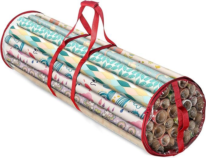 ZOBER Wrapping Paper Storage Container - Fits 14 to 20 Standard Rolls Up to 40"- Slim Design – ... | Amazon (US)