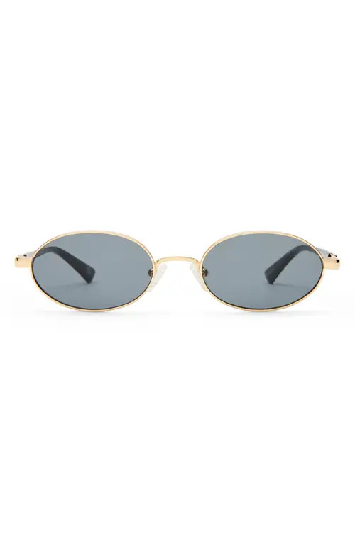 Le Specs 55mm Icicle Oval Sunglasses in Bright Gold/smoke Mono at Nordstrom | Nordstrom