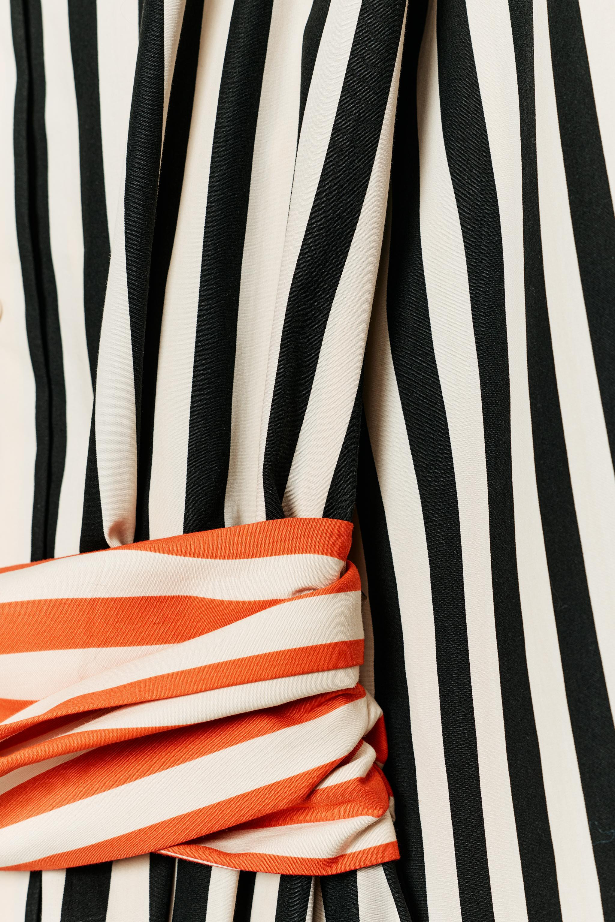 STRIPED SHIRT WITH CONTRASTING BELT | Zara US