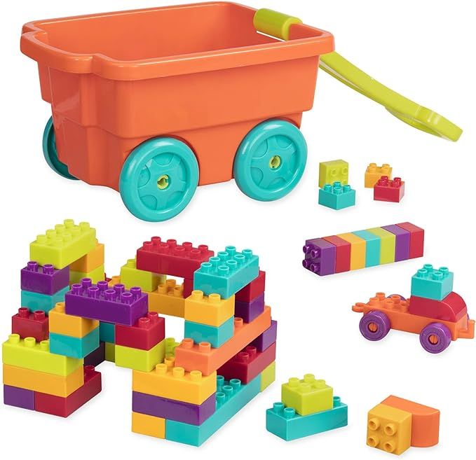 Battat - Locbloc Wagon - Building Toy Blocks for Toddlers (54 pieces) | Amazon (US)