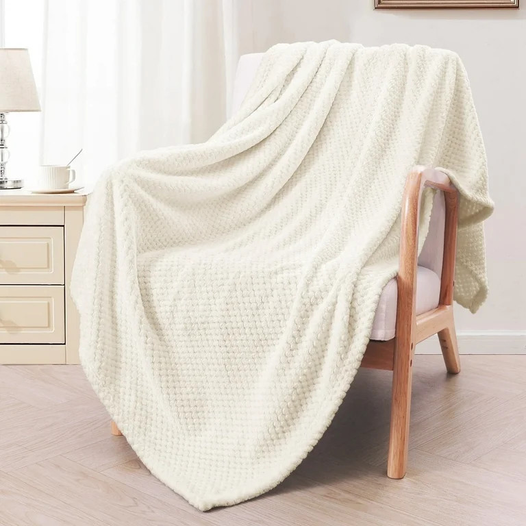 Exclusivo Mezcla Waffle Textured Extra Large Fleece Blanket, Super Soft and Warm Throw Blanket fo... | Walmart (US)