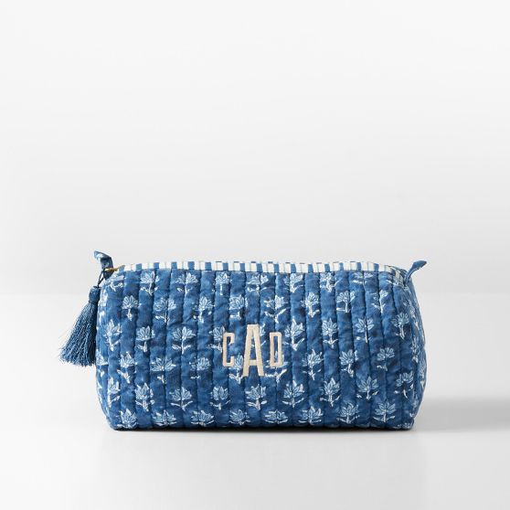 Block Print Quilted Cosmetic Pouch | Mark and Graham