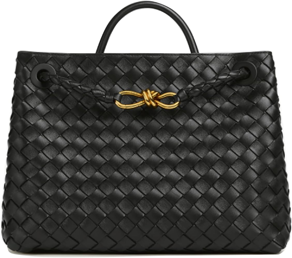 Dyalsa Woven Bag for Women, Vegan Leather Tote Bag Summer Beach Handbag Purse Retro Handmade Trav... | Amazon (US)