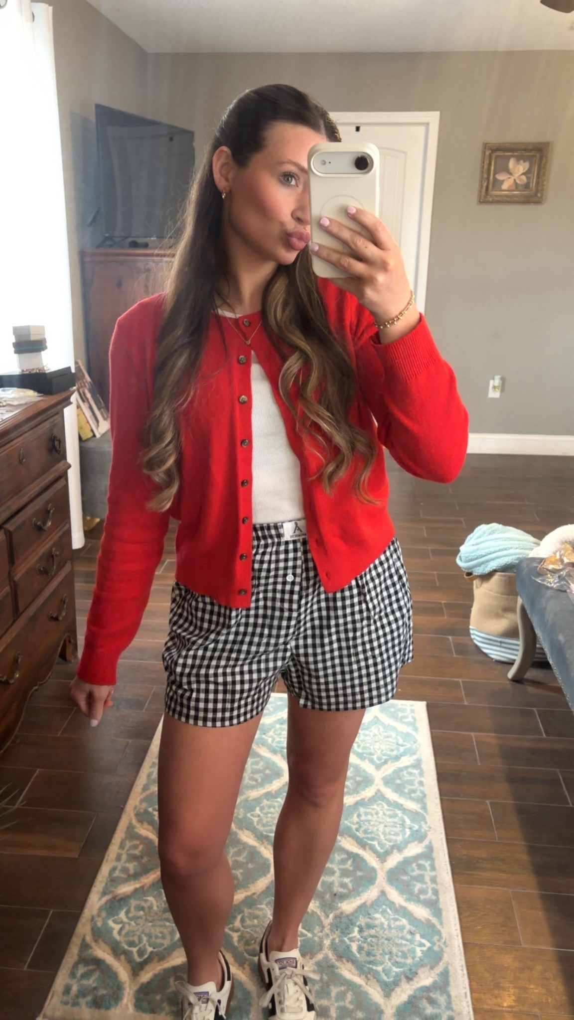 Spring transition fit! ❤️ sized up to a M in shorts & cardigan! 

#LTKootd #LTKgrwm