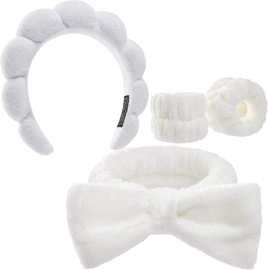 Headbands for Women - Spa Headband and Wristband Set - Headband for Washing Face,Facial Mask,Make... | Amazon (US)