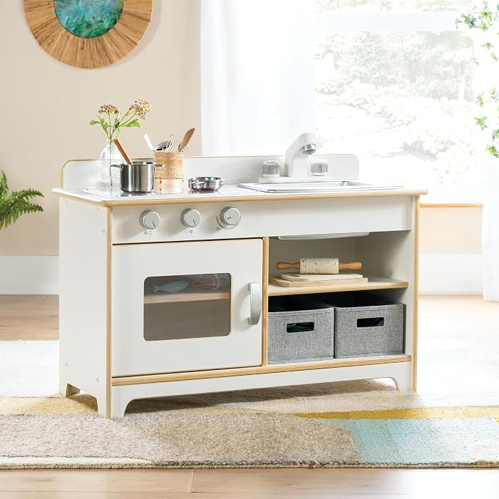 Guidecraft EdQ Stove, Sink & Oven Play Kitchen Set for Toddlers- White: Wooden Kids' Kitchen Play... | Amazon (US)