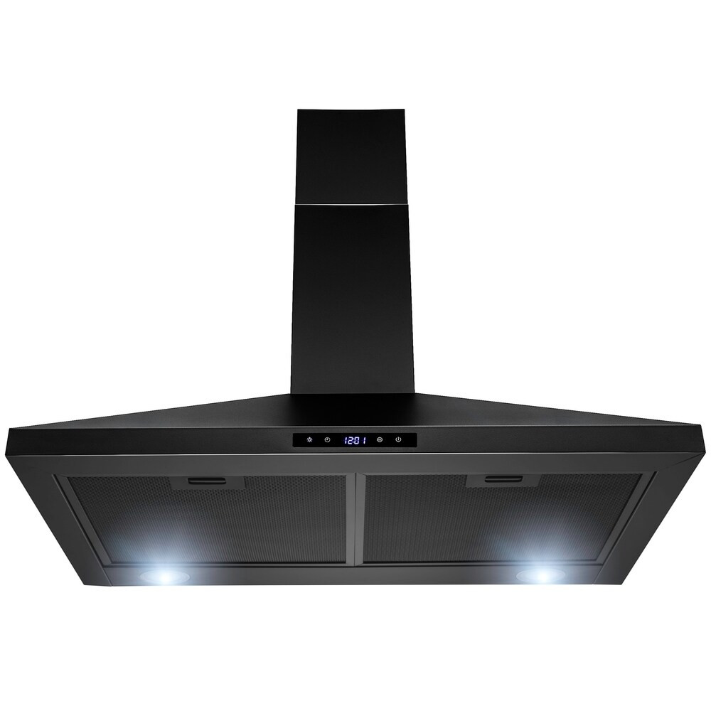 AKDY 30" Wall Mount Black Painted Stainless Steel Range Hood | Bed Bath & Beyond
