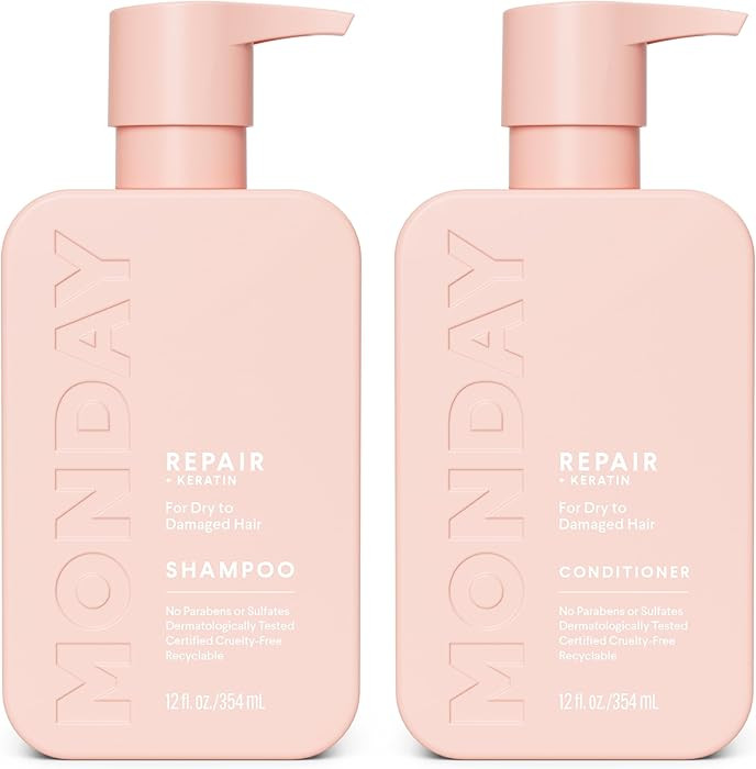 MONDAY HAIRCARE Repair Shampoo and Conditioner Set (12 oz) For Dry to Damaged Hair Made with Kera... | Amazon (US)