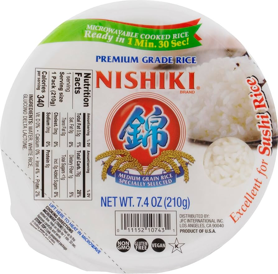 Nishiki Steamed White Rice, 7.4-Ounce (Pack of 6) | Amazon (US)