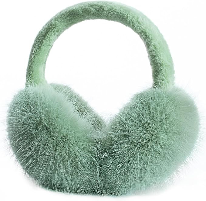 Winter Ear Muffs for Women Men - Foldable Fuzzy Earmuffs Faux Fur Ear Warmer, Perfect Ear Covers ... | Amazon (US)