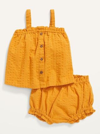 Textured-Seersucker Button-Front Top & Bubble Set for Baby | Old Navy (US)