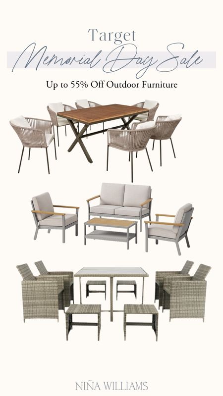 Target Memorial Day Sale! Up to 55% Off outdoor Furniture! Outdoor dining - outdoor chair - outdoor dining table 

#LTKHome #LTKSaleAlert #LTKSeasonal