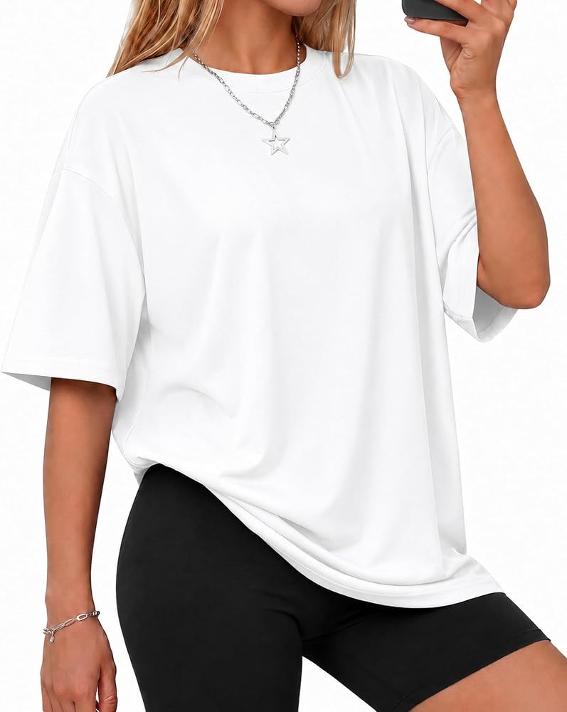 GAYHAY Oversized Tshirts for Women Crew Neck Fall Fashion Workout Tops | Amazon (US)