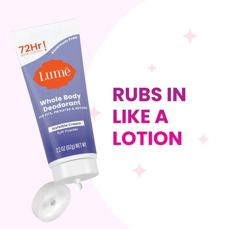 Lume Whole Body Deodorant - Invisible Cream - Soft Powder - 2.2oz Tube | Walmart (US)