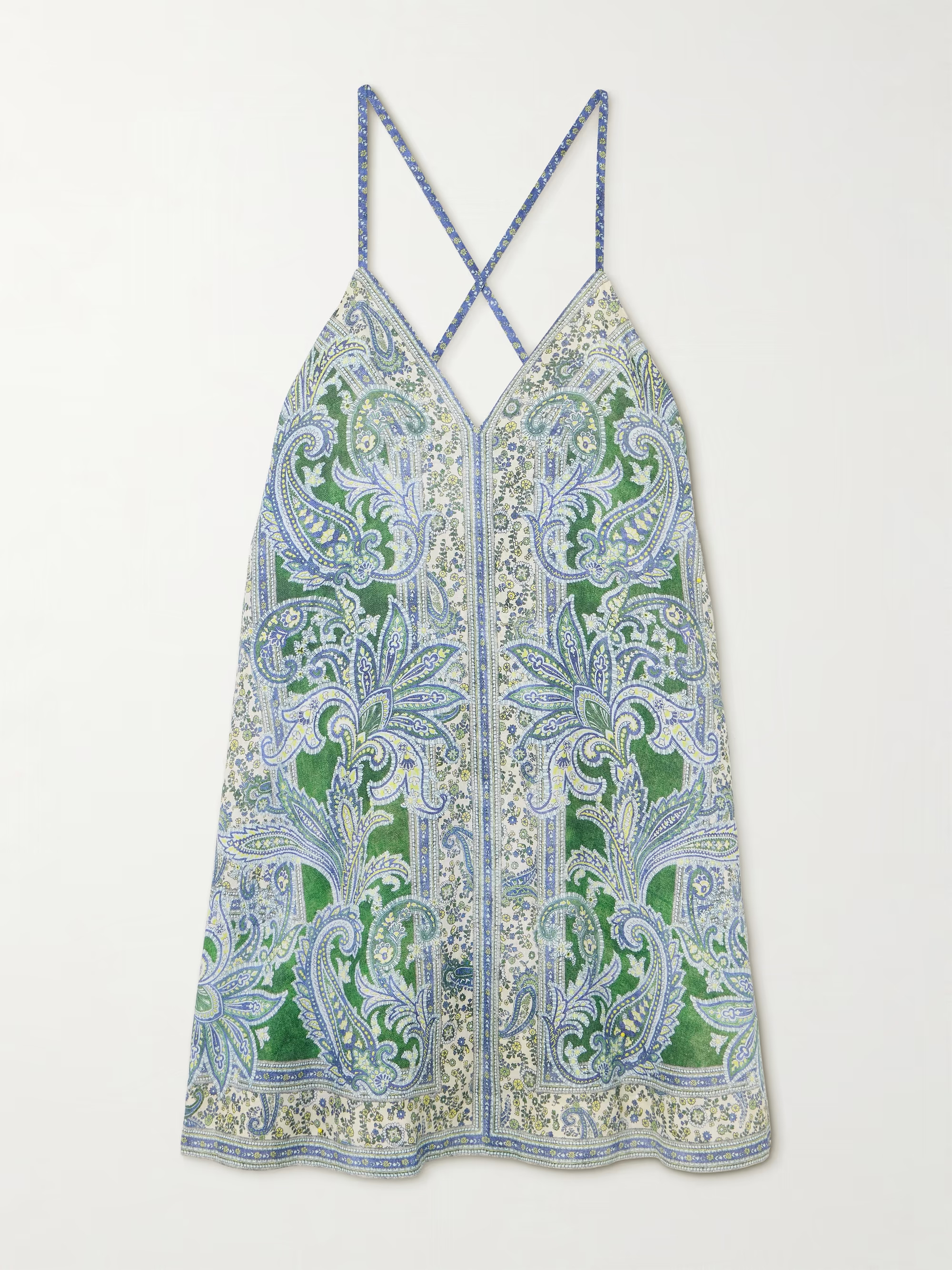 Ottie Swing paisley-print linen mini dress | NET-A-PORTER APAC