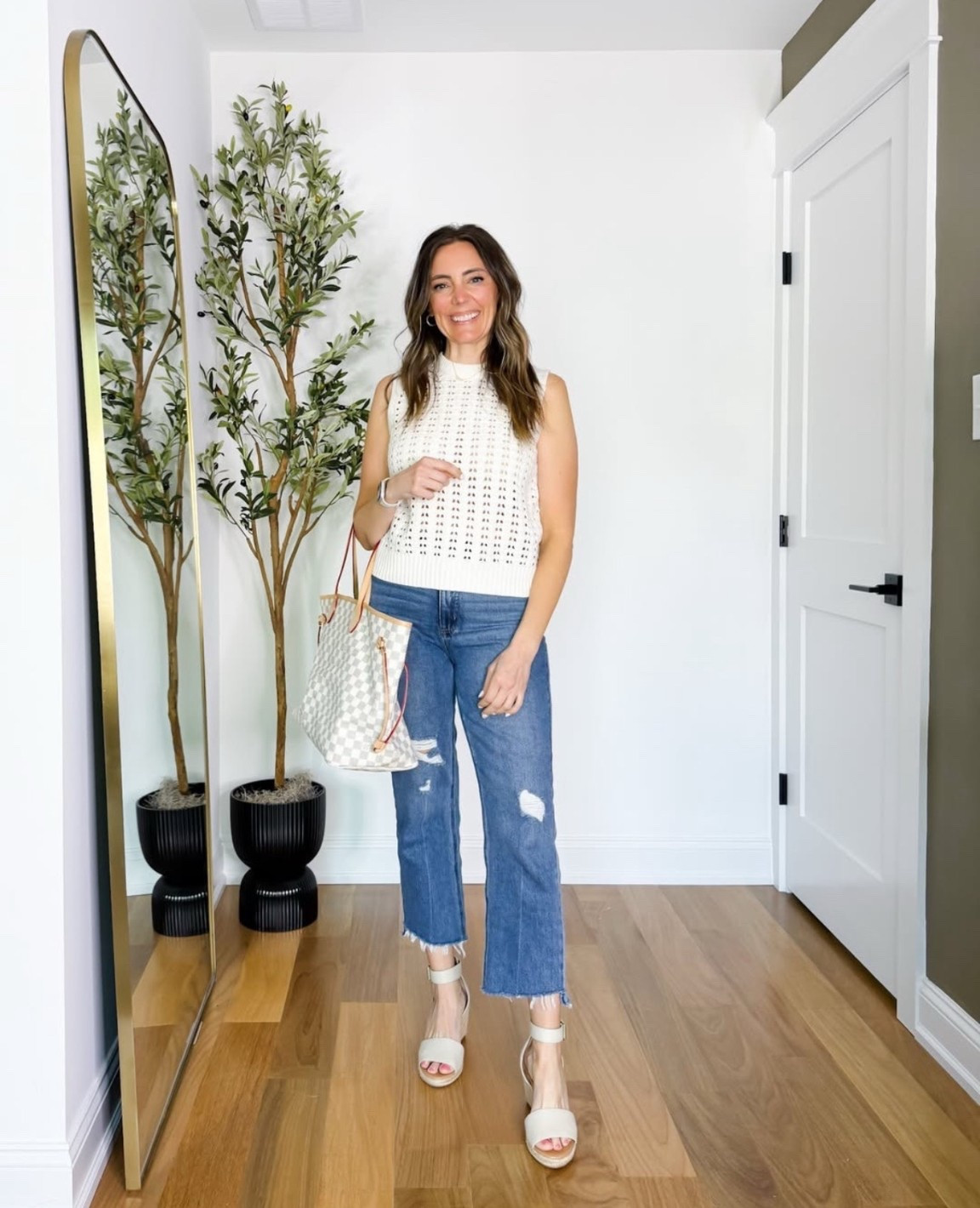 This outfit is a perfect spring transitional look!

Colorful summer blouse
Woven summer tote
Summer wedges
Wicker purse
Distressed denim
White crochet vest
Sweater vest

#LTKSaleAlert #LTKSeasonal #LTKStyleTip