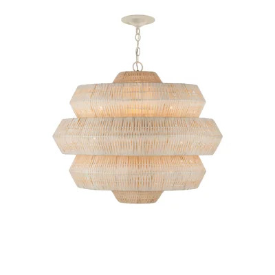 Antibes 9 - Light Shaded Geometric Chandelier with Wrought Iron | Wayfair North America
