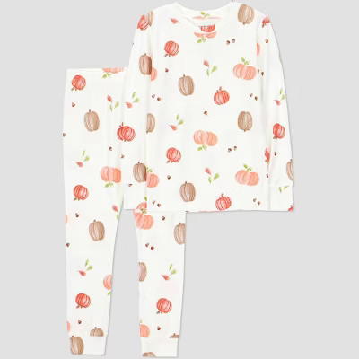 Carter's Just One You® Toddler 2pc Short Sleeve Comfy Soft Pumpkins Pajama Set - Cream 3T | Target