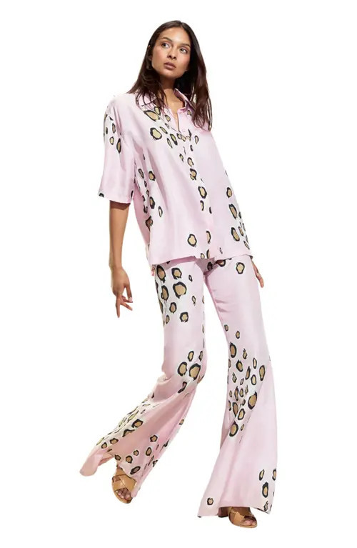 Cynthia Rowley Amalfi Flare Pant in Pink Gold at Nordstrom, Size X-Small L | Nordstrom