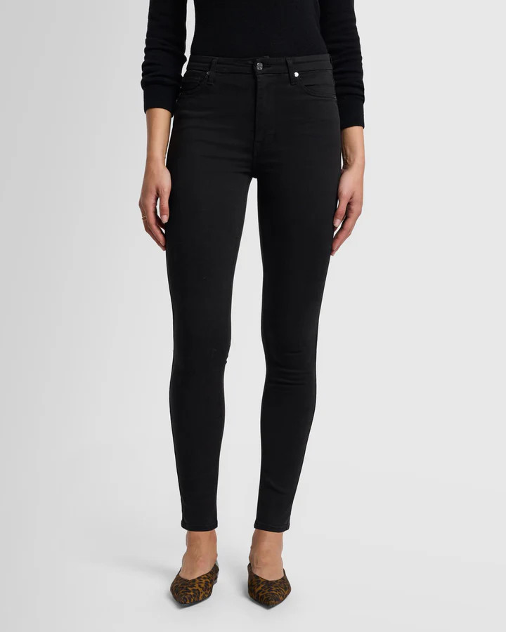 Slim Illusion Luxe High Waist Skinny in Black | 7 For All Mankind