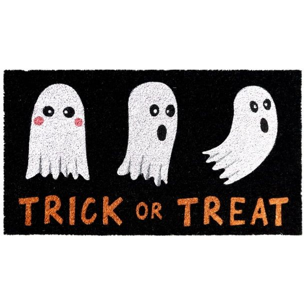 Halloween Ghost Trick-or-Treat PVC backed Outdoor Entryway Coir Mat, 18 in x 30 in, 15mm, by Way ... | Walmart (US)