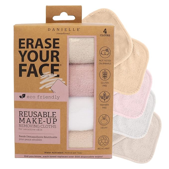 Amazon.com: ERASE YOUR FACE Face Reusable Makeup Removing Cloths With Friendly Packaging By Danie... | Amazon (US)