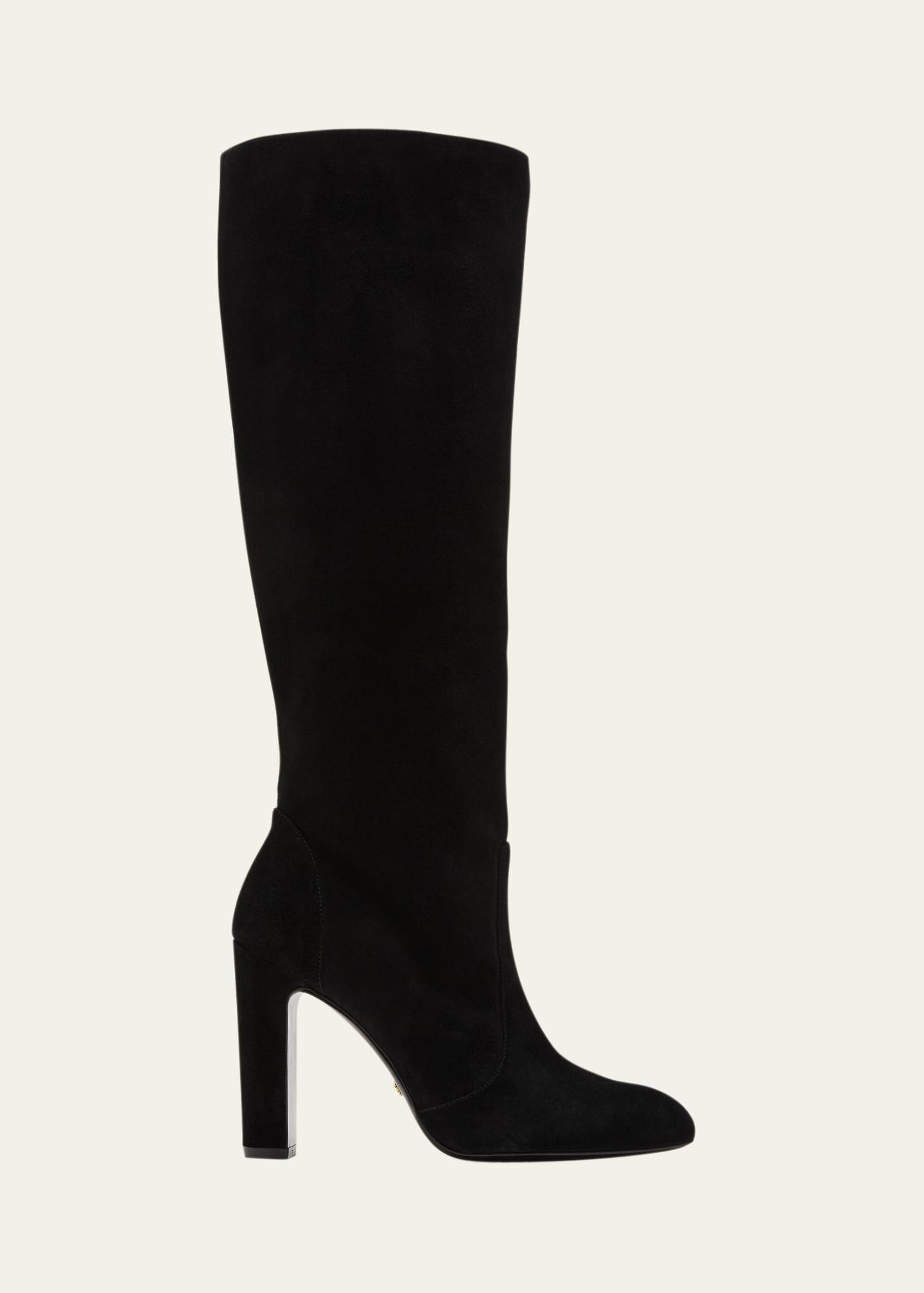 Stuart Weitzman Vida Suede Block-Heel Knee Boots | Bergdorf Goodman