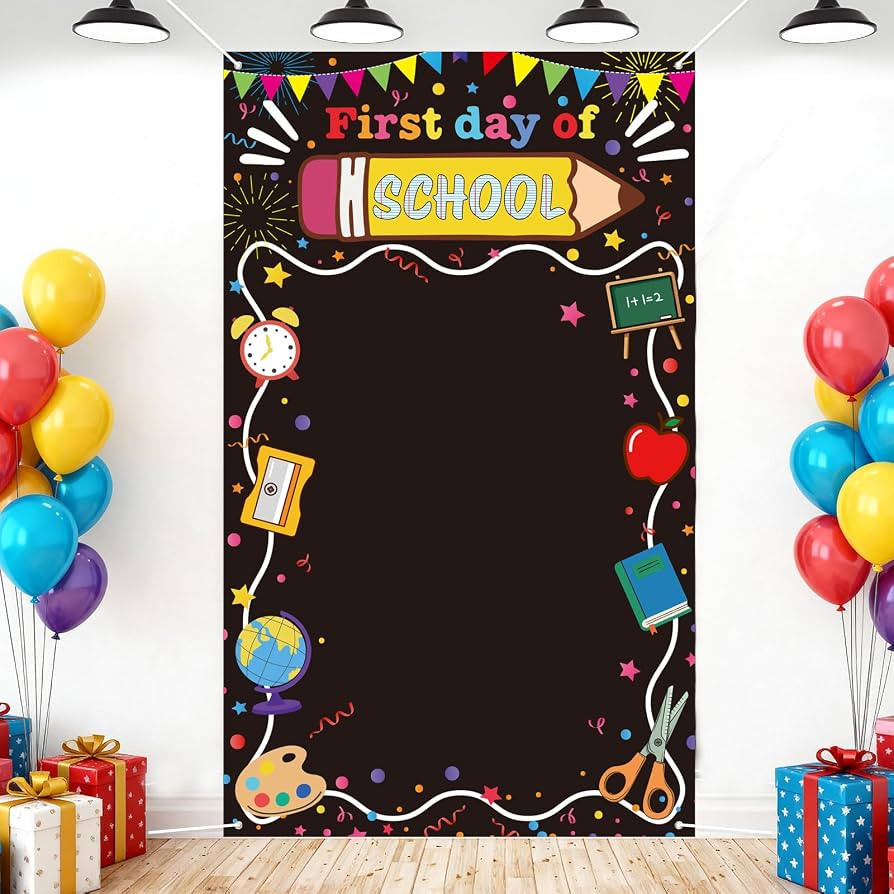 First Day of School Backdrop Decorations Welcome Back to School Photo Backdrop Large Size Classro... | Amazon (US)