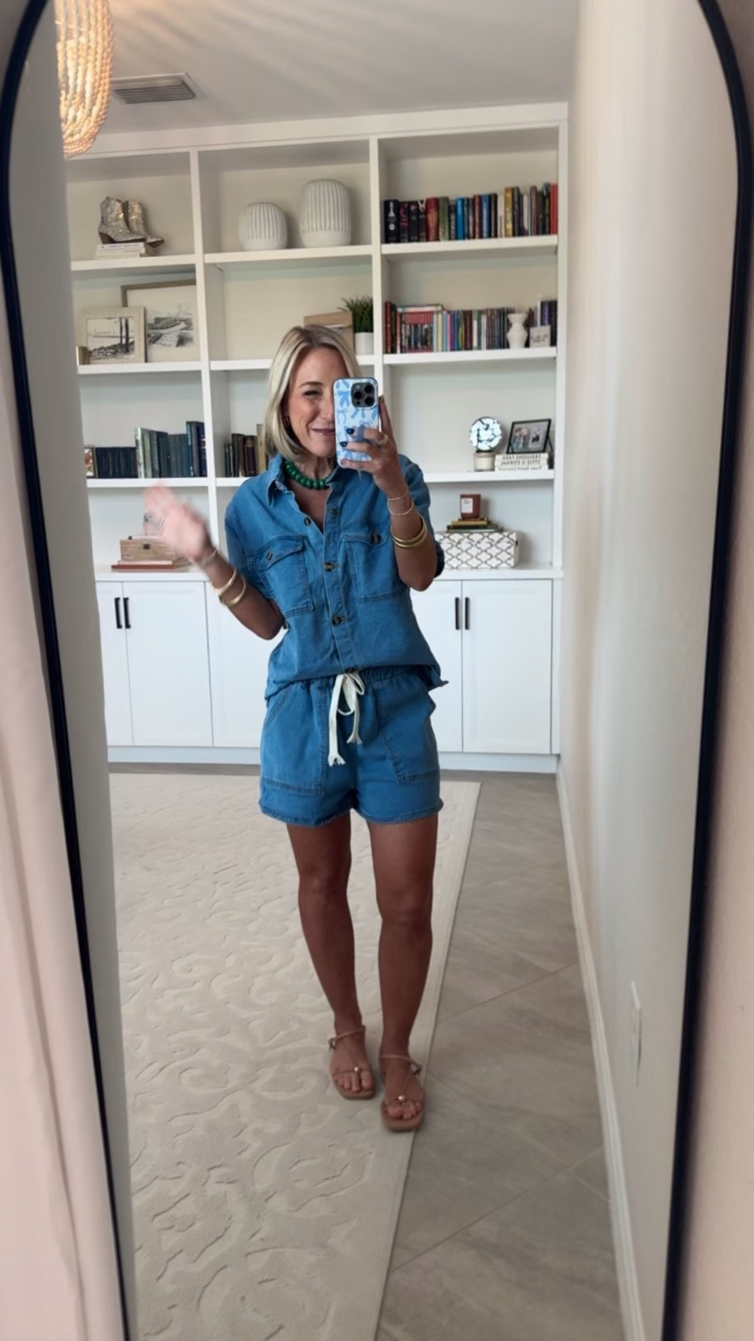 Unboxing Haul - my latest (mostly) Amazon orders: * Denim 2-Piece Short Sleeve Button Down Drawstring Shorts Set - size small. 2 colors.