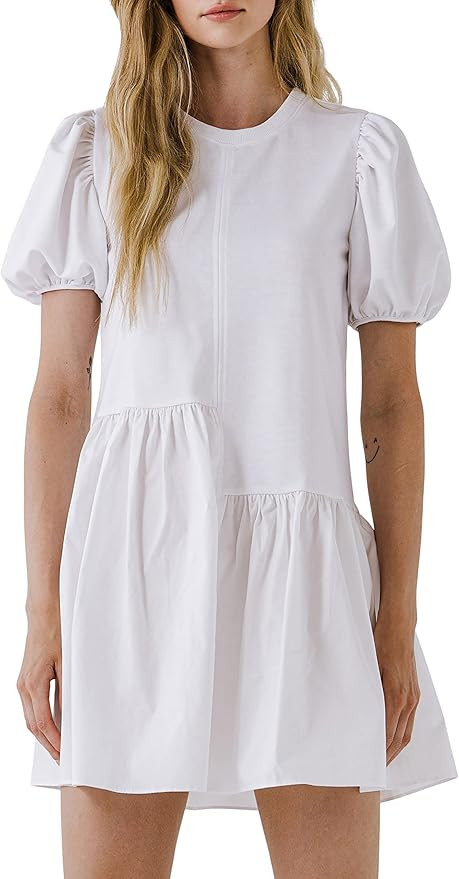 English Factory Women's Knit Woven Mixed Dress | Amazon (US)
