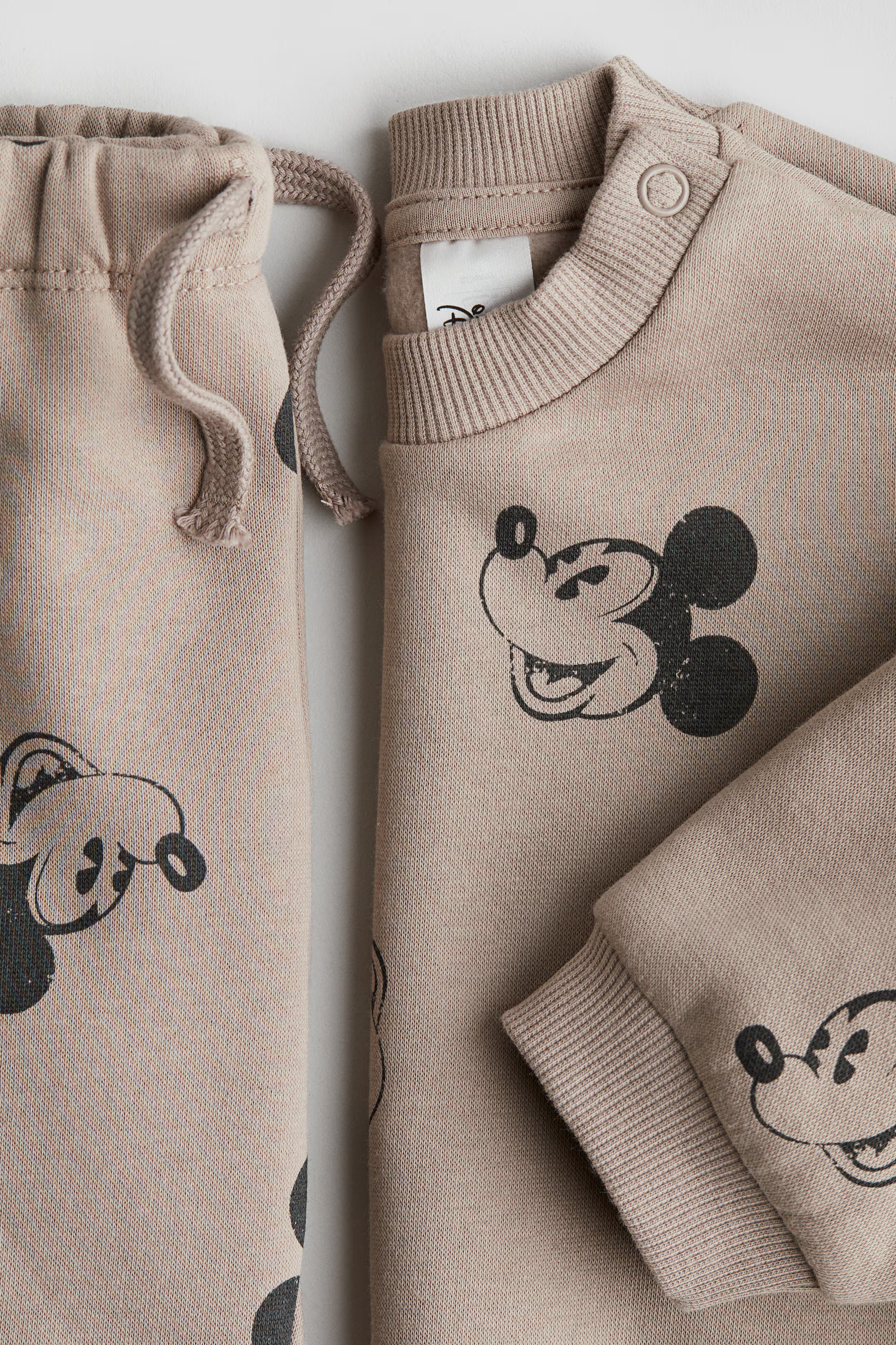 2-piece Sweatsuit - Taupe/Mickey Mouse - Kids | H&M US | H&M (US + CA)