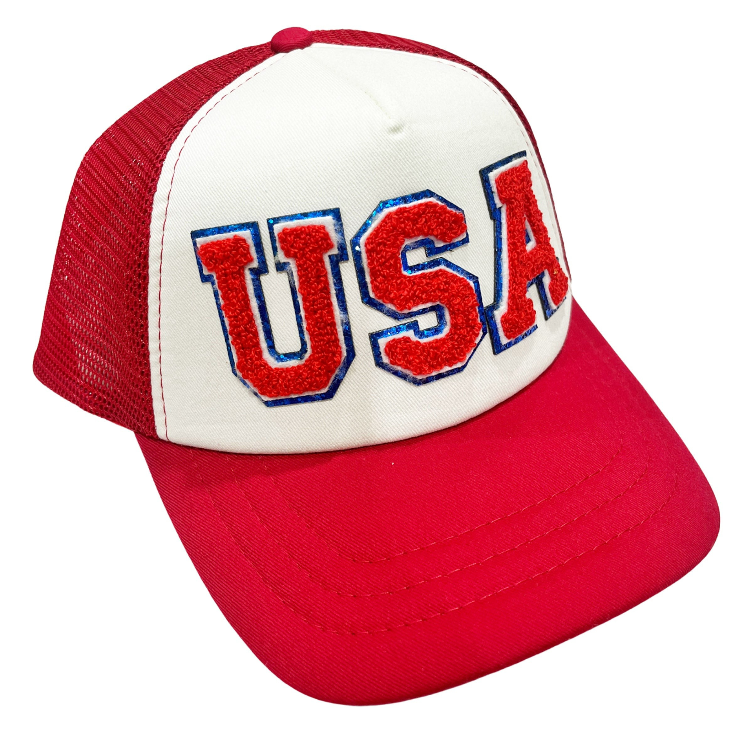 USA Letter Patch Trucker Hat | United Monograms