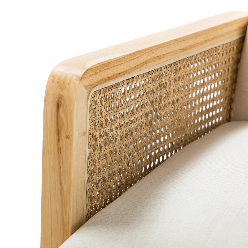 Esme Upholstered Accent Chair with Rattan Arms | Wayfair North America