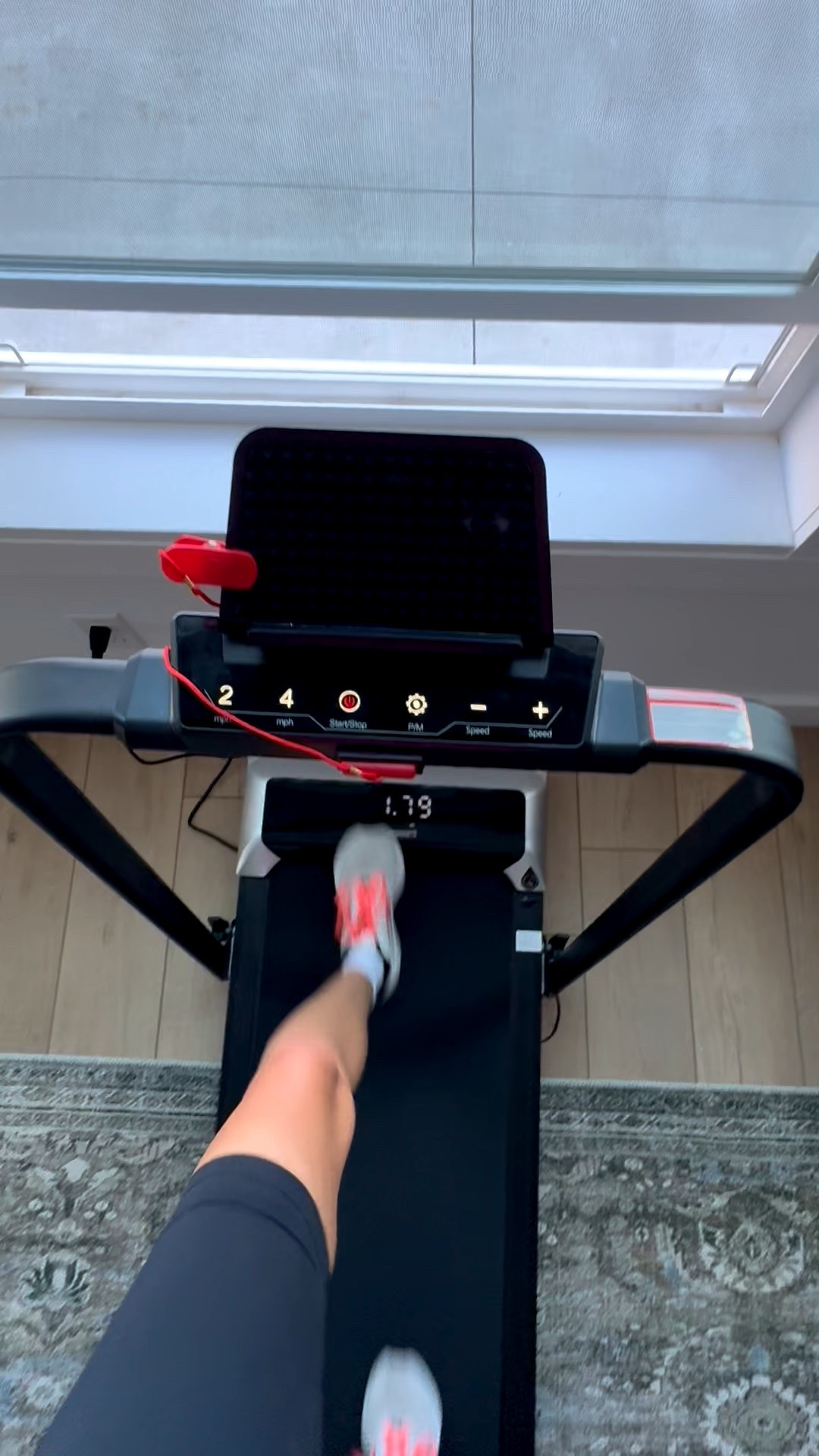 Now that the weather is colder and I don’t like walking in temps under 30° this walking pad has been a life saver! Watch for it to go on sale, so worth it! I live that I can move it anywhere in my house by myself. I live walking and looking outside but not freezing my butt off 🤣