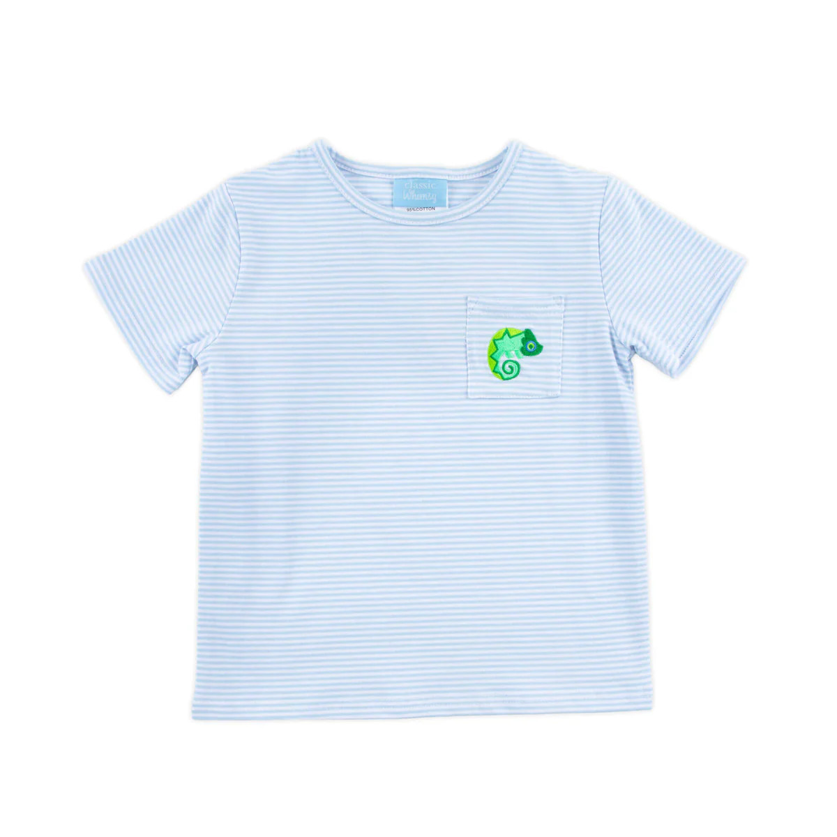 Fiesta Time Chameleon Light Blue Short Sleeve Pocket Shirt | Classic Whimsy