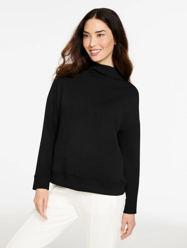 AirKnit Stretch Cowl-Neck Pullover | Talbots