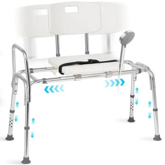 MaxKare Sliding Transfer Bench for Bathtub, 9 Levels Adjustable Height Shower Chair, Non-Slip Sho... | Walmart (US)